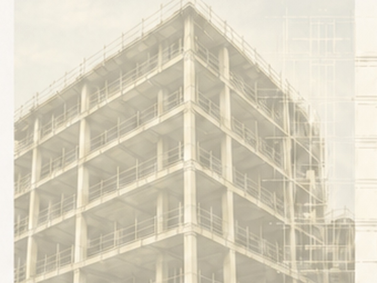 Unfinished concrete frame used to represent a recovery scenario.